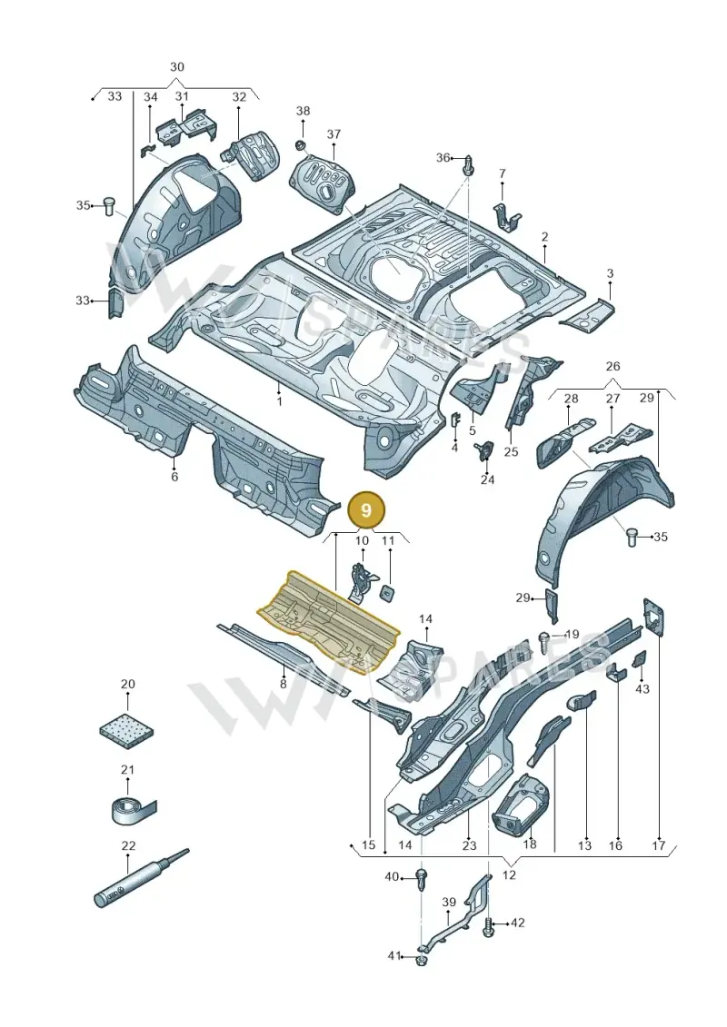 5QE803531E — Audi A3 Sportback (2016-2020) diagram 745803120, position 9
