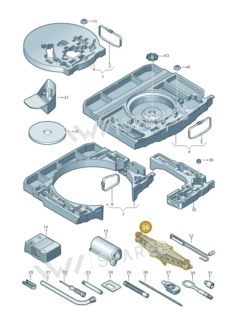 5QF011031F — Audi Q3 quattro (2018-2019) diagram 597011010, position 16