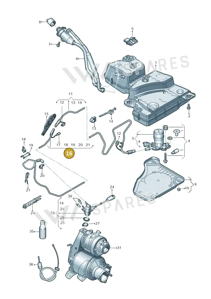 5QF131984E — Audi Q3 quattro (2018-2019) diagram 884253560, position 16
