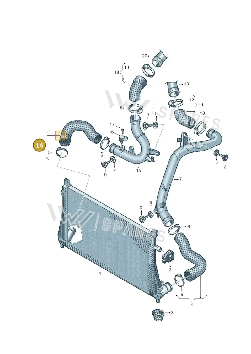 5QF145834B — Audi Q3 quattro (2018-2019) diagram 746145780, position 14