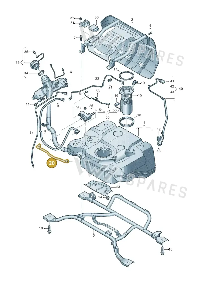5QF201160N — Audi Q3 quattro (2018-2019) diagram 597201010, position 20