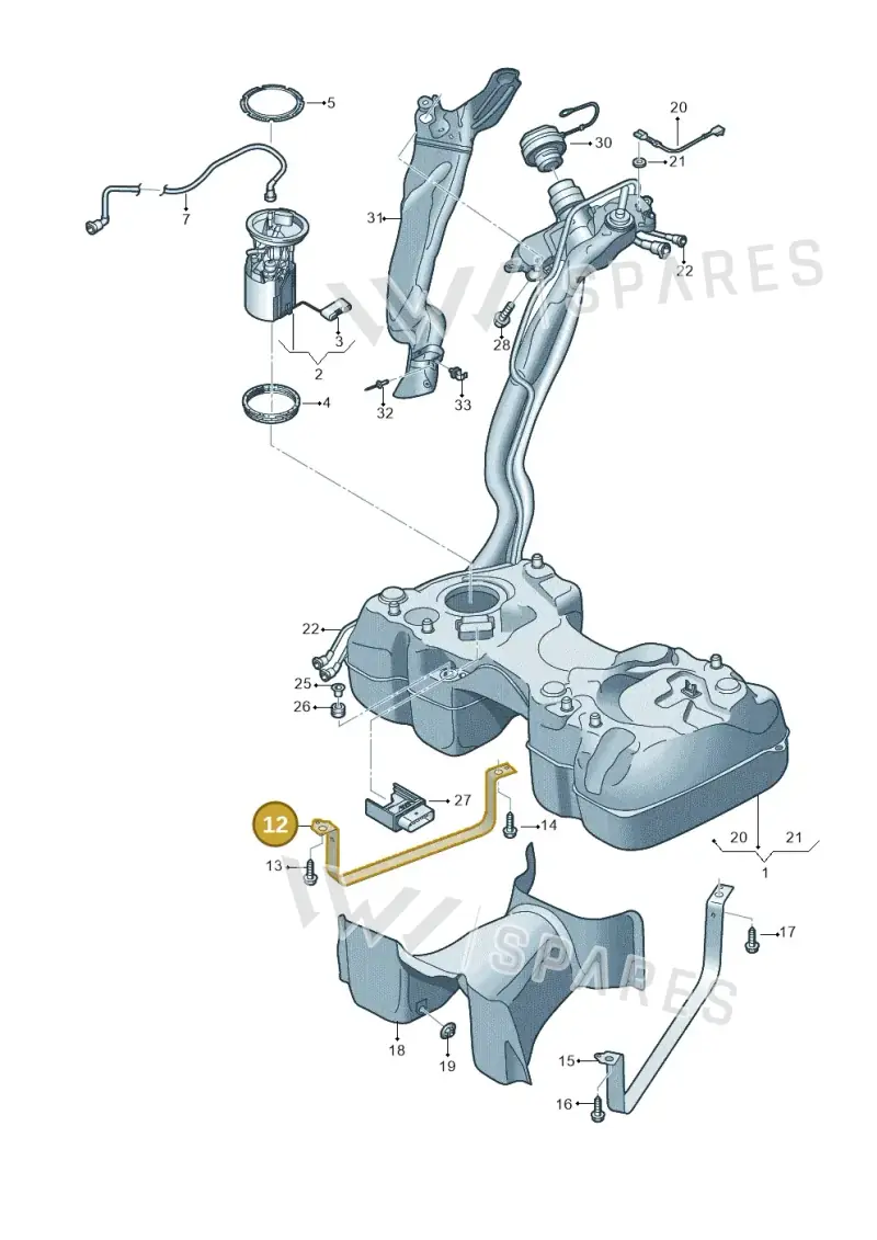 5QF201656D — Audi Q3 quattro (2018-2019) diagram 597201110, position 12