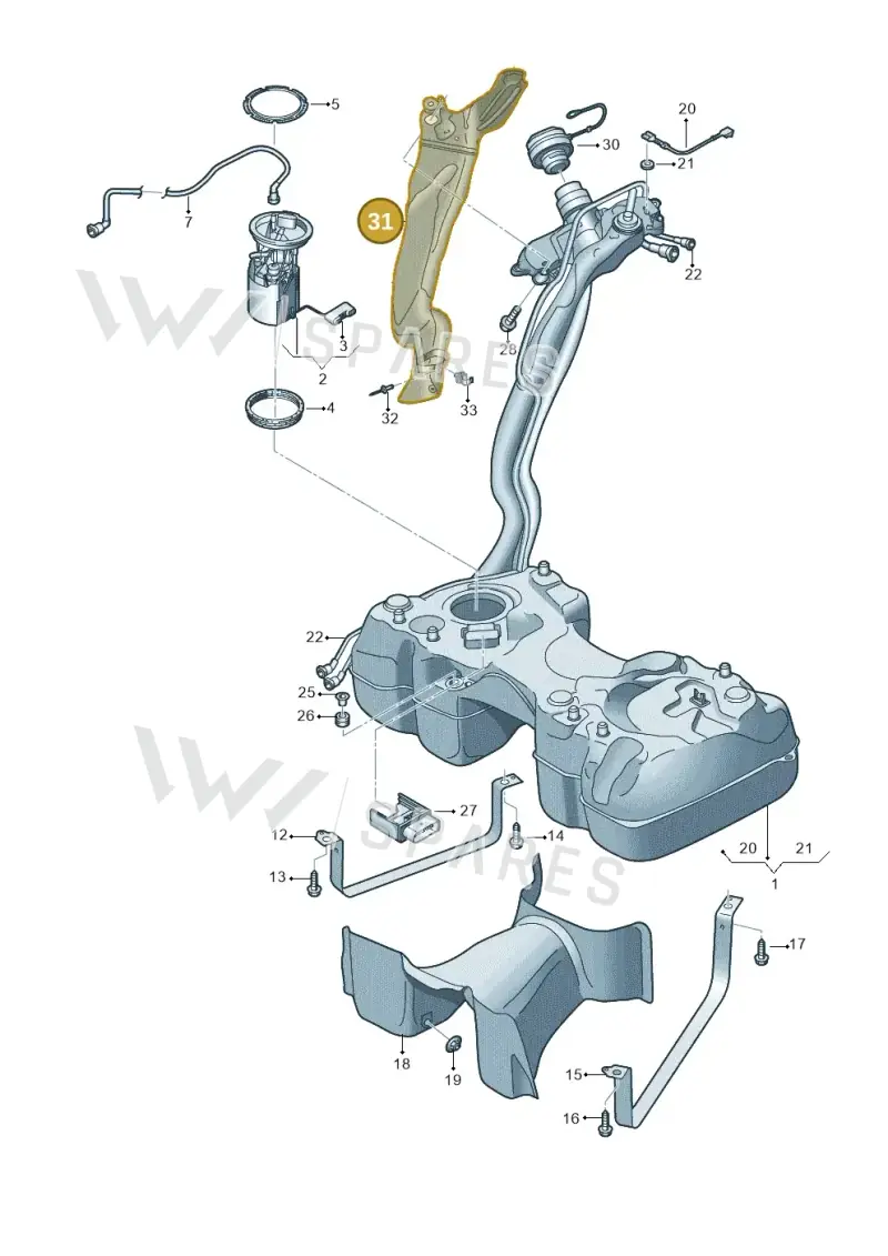 5QF201974A — Audi Q3 quattro (2018-2019) diagram 597201110, position 31