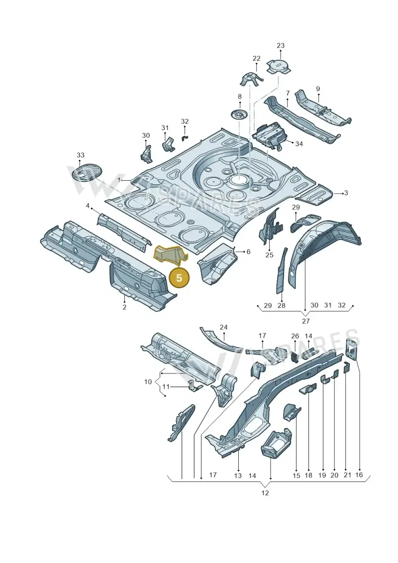 5QF802136B — Audi RSQ3 Sportback (2019-2024) diagram 597803500, position 5