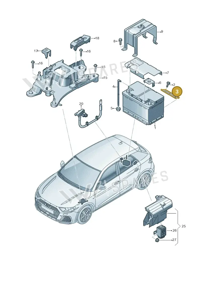 5QF803219C — Audi A1 sportback 1.0 (2018-) diagram 592915100, position 3