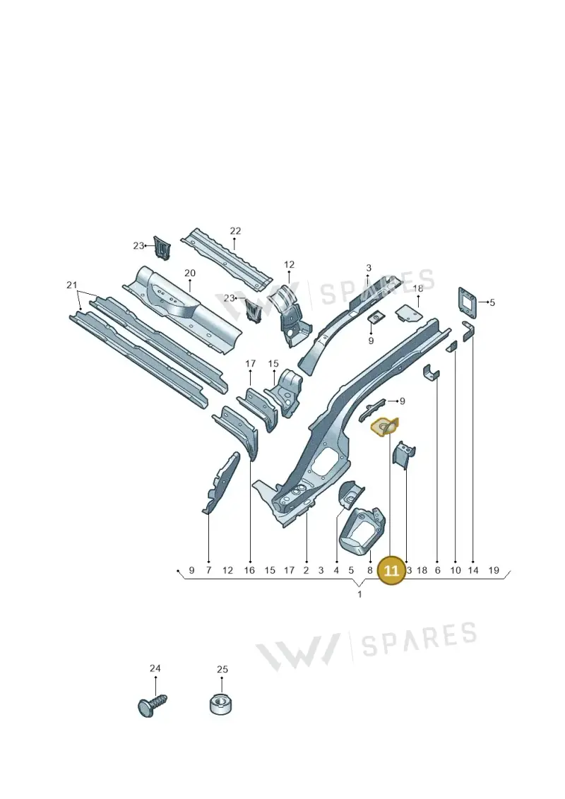 5QF803457 — Audi Q3 quattro (2018-2019) diagram 597803053, position 11