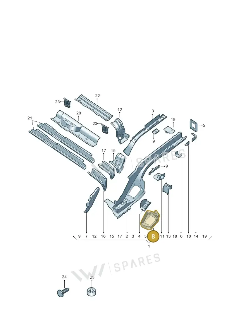 5QF803513 — Audi Q3 quattro (2018-2019) diagram 597803053, position 8