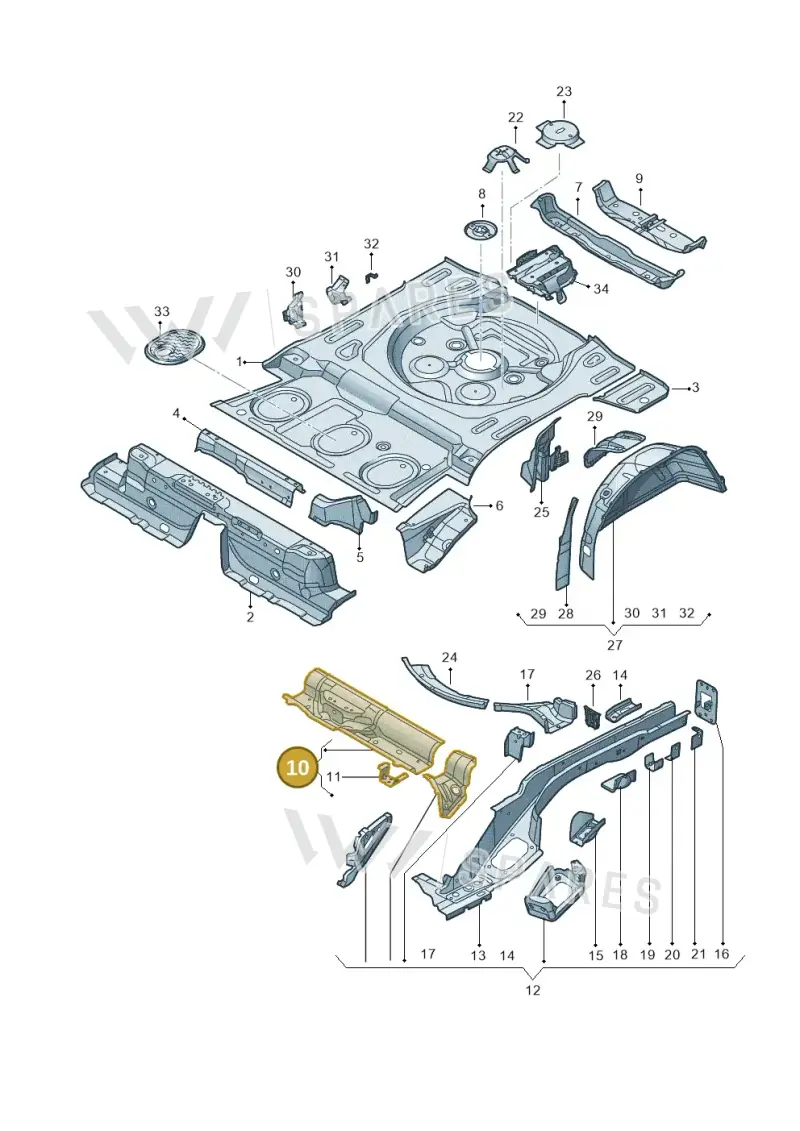 5QF803531 — Audi RSQ3 Sportback (2019-2024) diagram 597803500, position 10