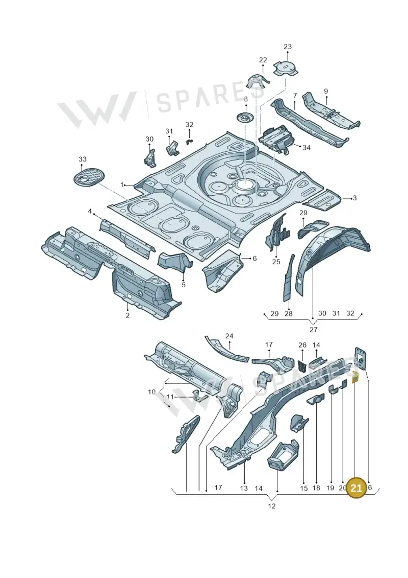 5QF803585 — Audi RSQ3 Sportback (2019-2024) diagram 597803500, position 21