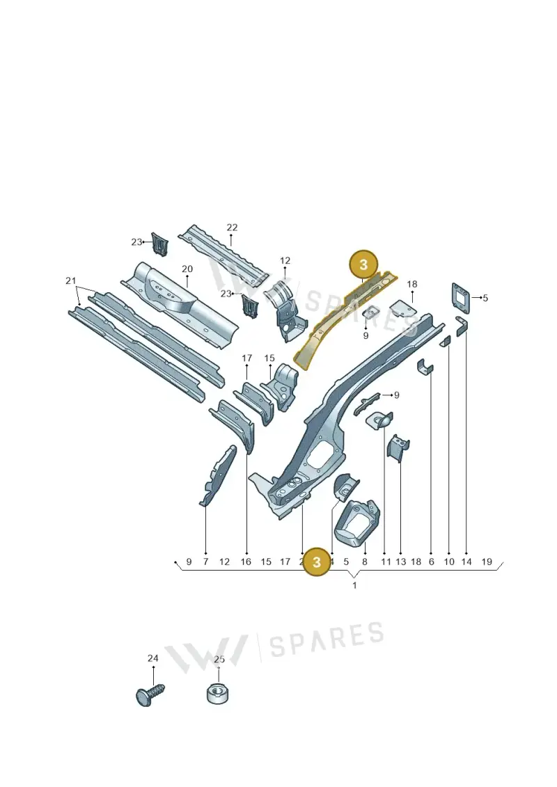 5QF803697B — Audi Q3 quattro (2018-2019) diagram 597803053, position 3