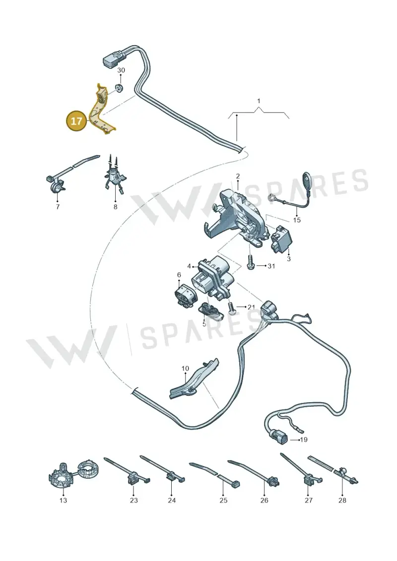 5QS971342 — Audi A3 Sportback (2019-2021) diagram 596970310, position 17