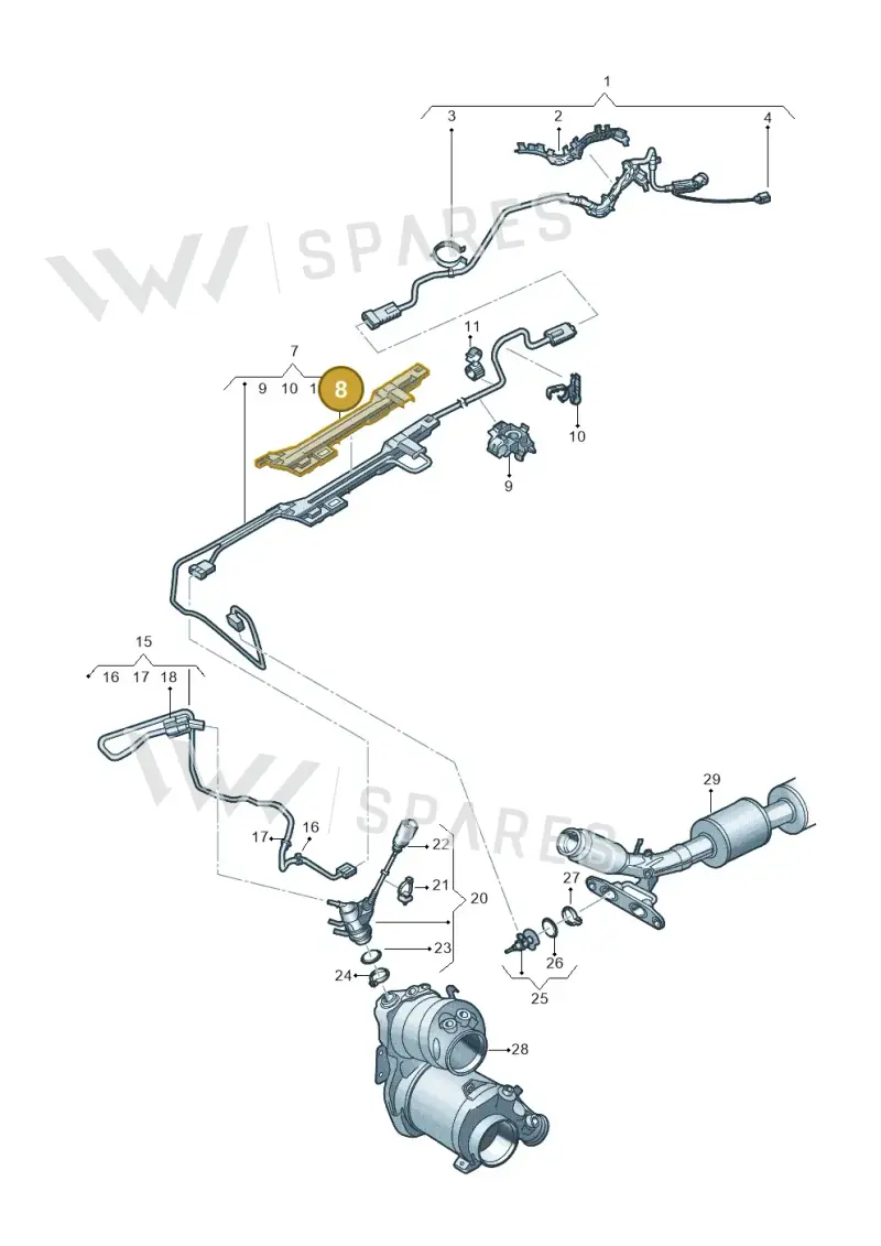 5WA131327A — Audi A3 Sportback (2019-2021) diagram 596201510, position 8