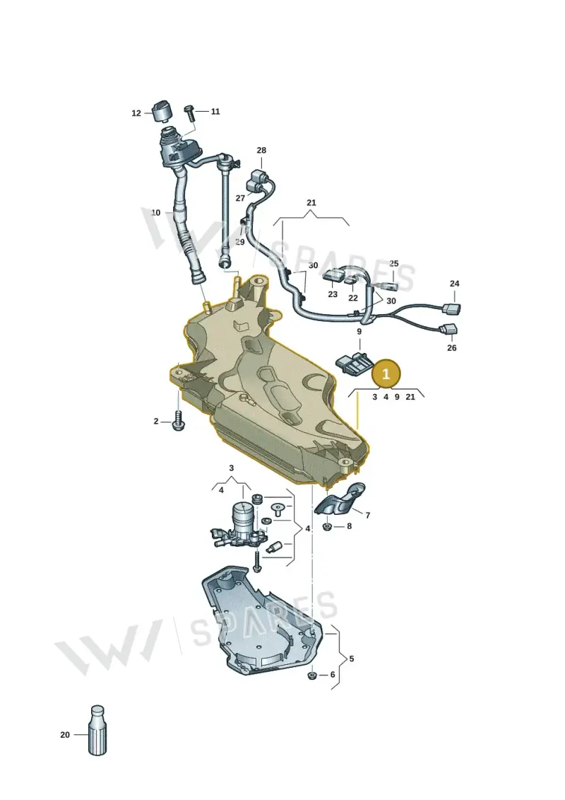 5WA131877J — Audi A3 Sportback (2019-2021) diagram 596201405, position 1