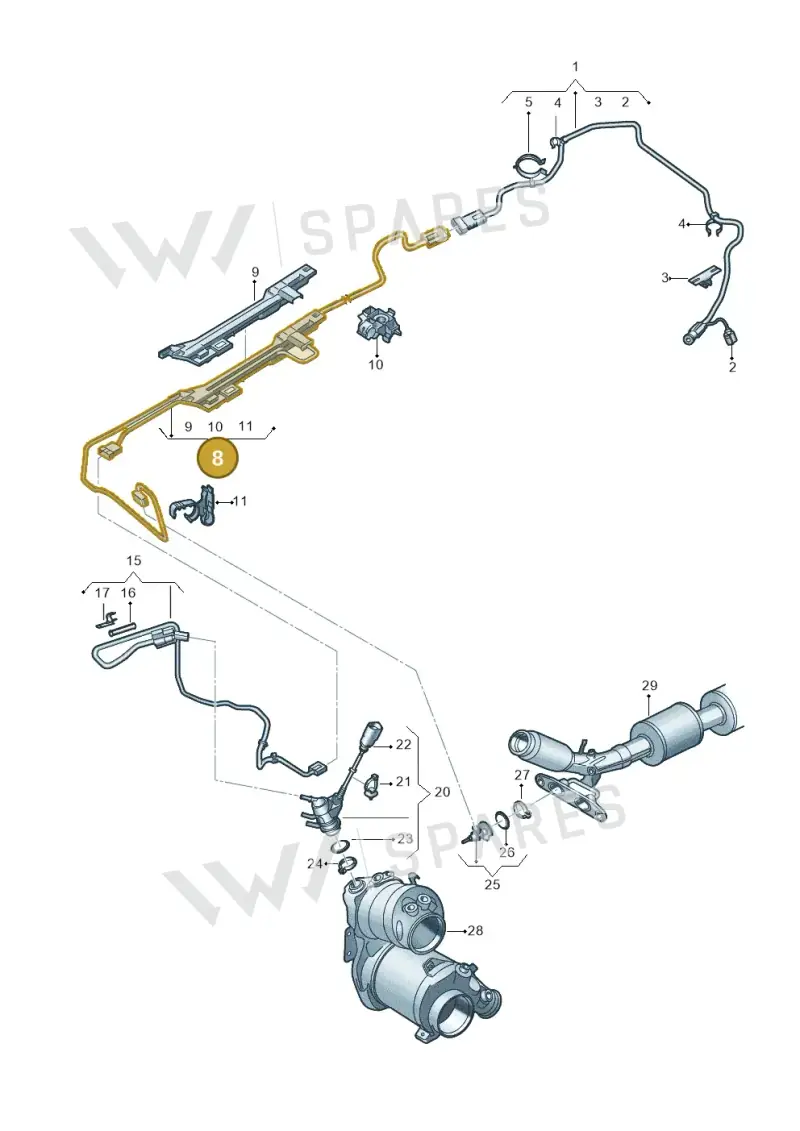 5WA131961A — Audi A3 Sportback (2019-2021) diagram 596201410, position 8