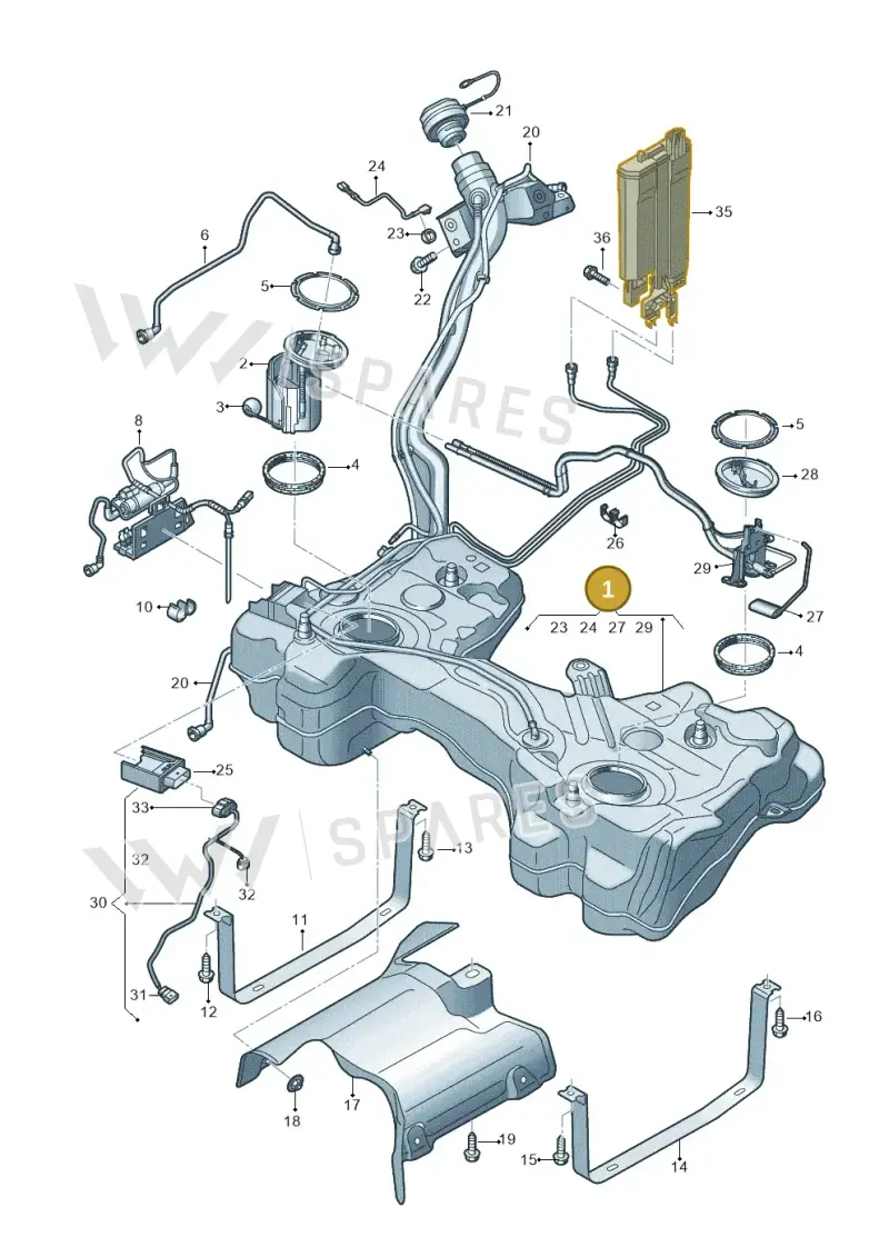 5WA201055N — Audi Q2 2.0 TDI (2016-2018) diagram 596201100, position 1