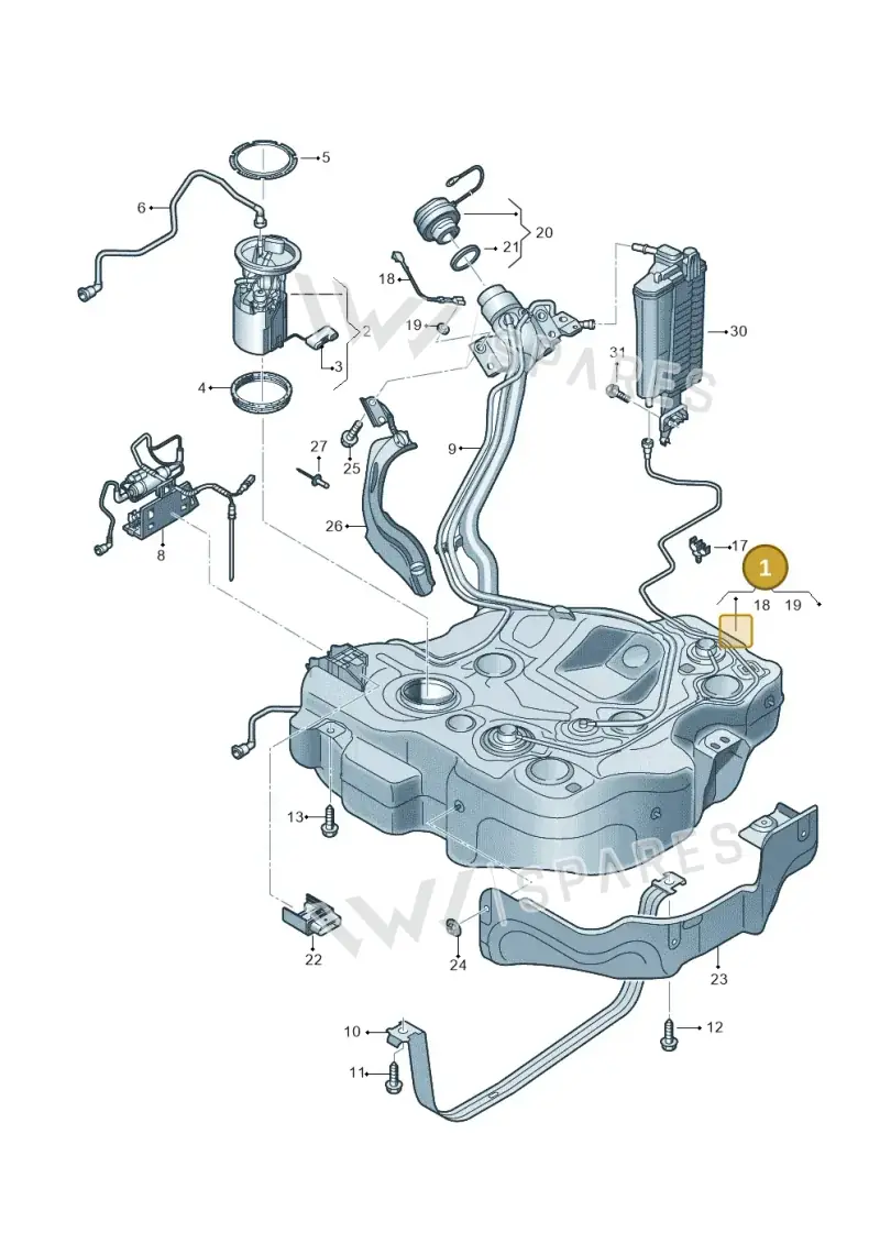 5WA201060AB — Audi A3 Sportback (2019-2021) diagram 596201010, position 1