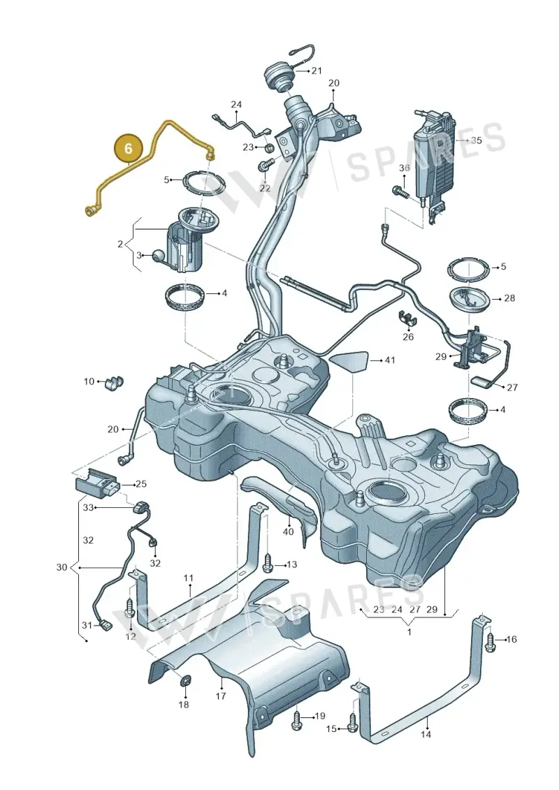 5WA201293E — Audi A3 Sportback (2019-2021) diagram 596201140, position 6