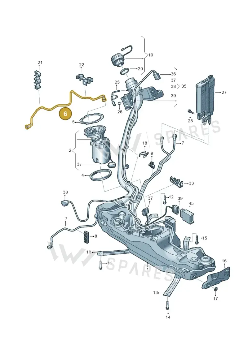 5WA201293K — Audi A3 Sportback (2019-2021) diagram 596201180, position 6