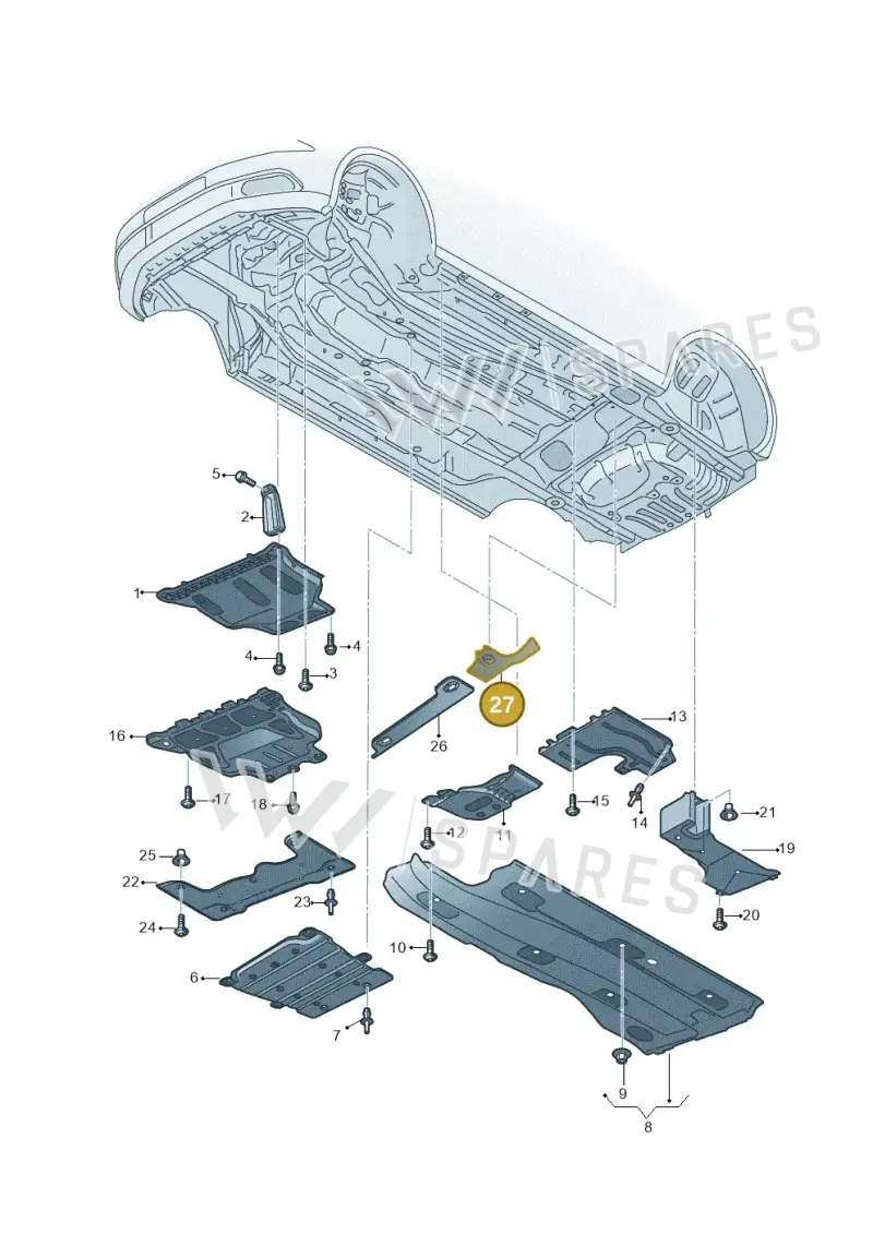 5WA201429A — Audi Q2 2.0 TDI (2016-2018) diagram 803825100, position 27