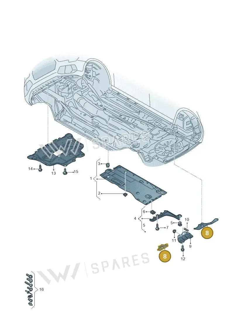 5WA201429B — Audi A3 Sportback (2019-2021) diagram 596825050, position 8