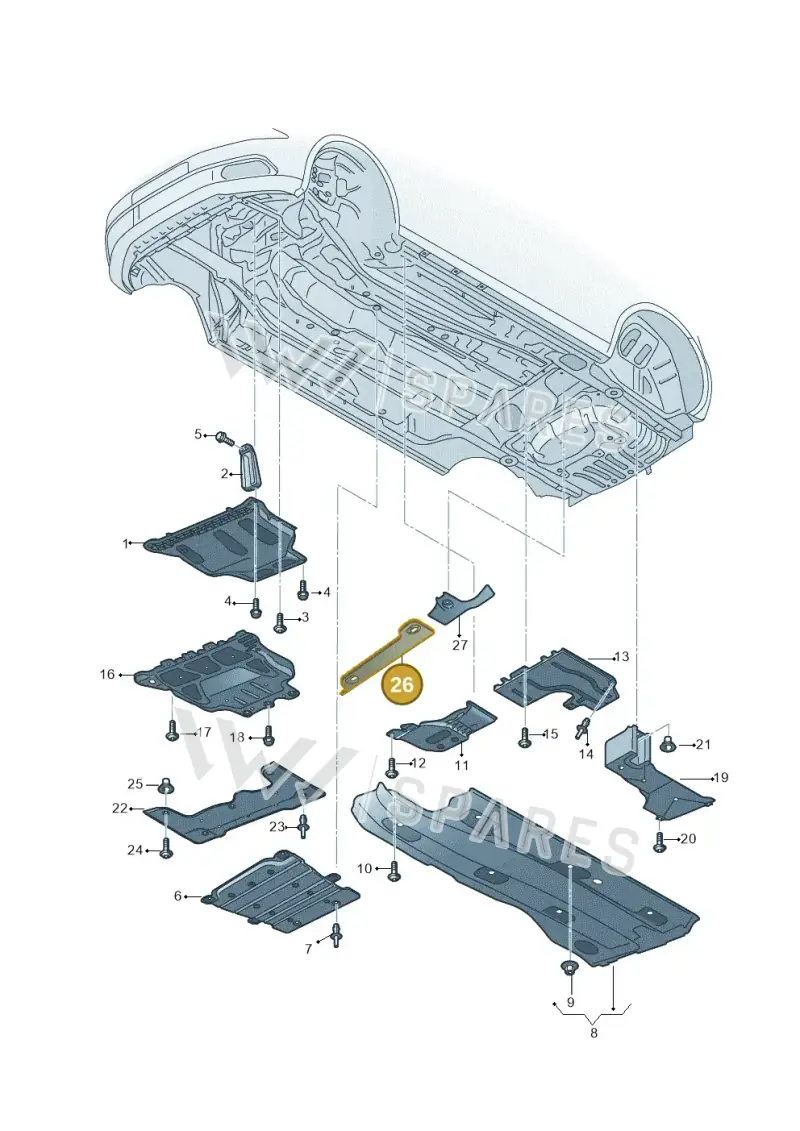 5WA201429B — Audi Q2 2.0 TDI (2016-2018) diagram 803825100, position 26