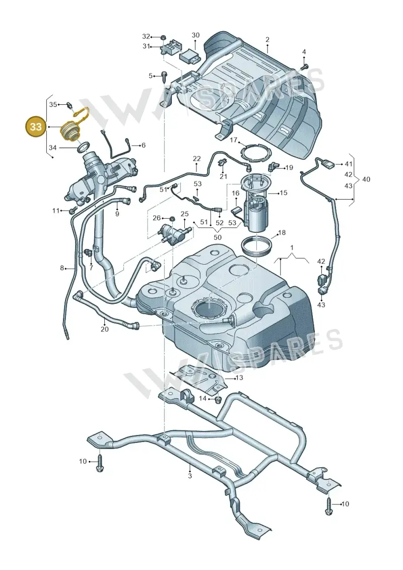 5WA201550AP — Audi Q3 quattro (2018-2019) diagram 597201010, position 33