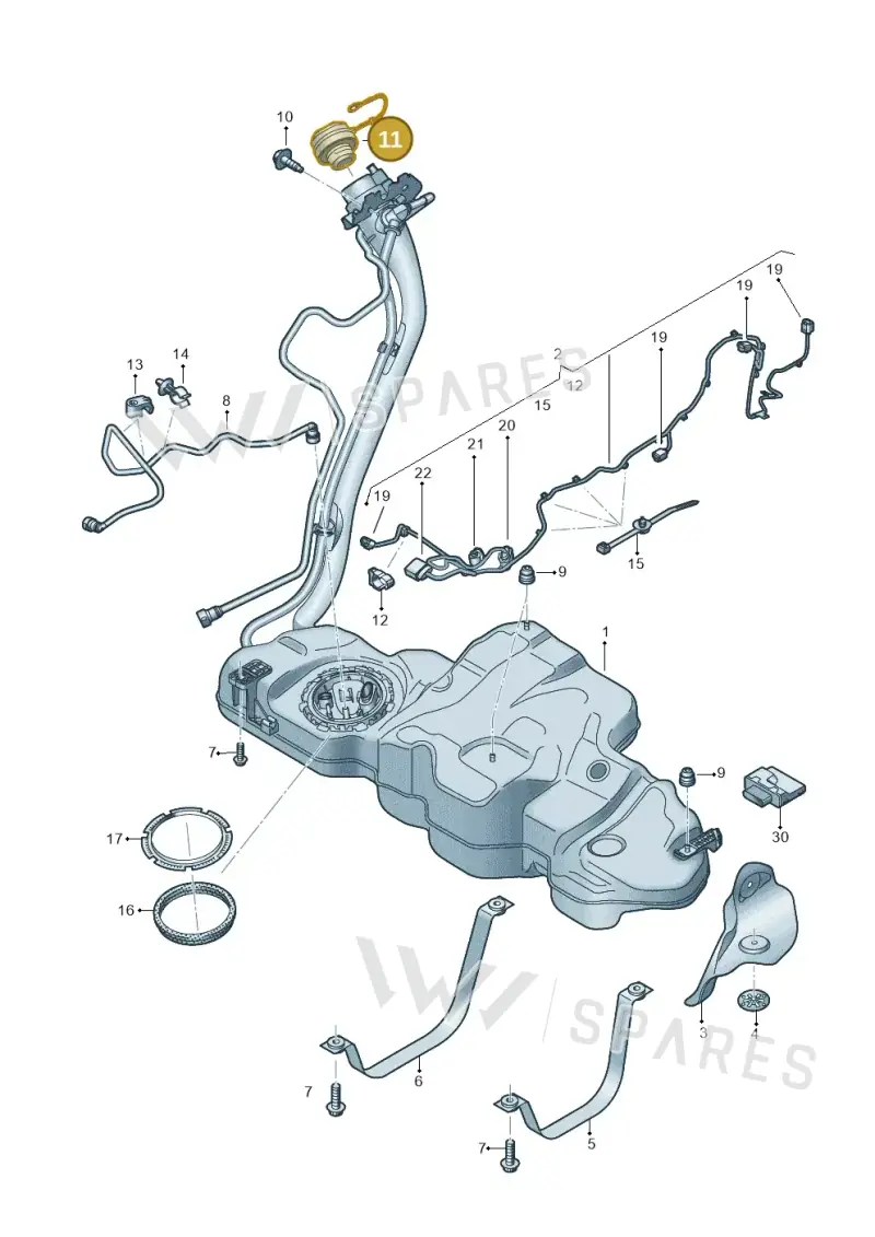 5WA201550B — Audi A5 Sportback (2016-2020) diagram 849201420, position 11
