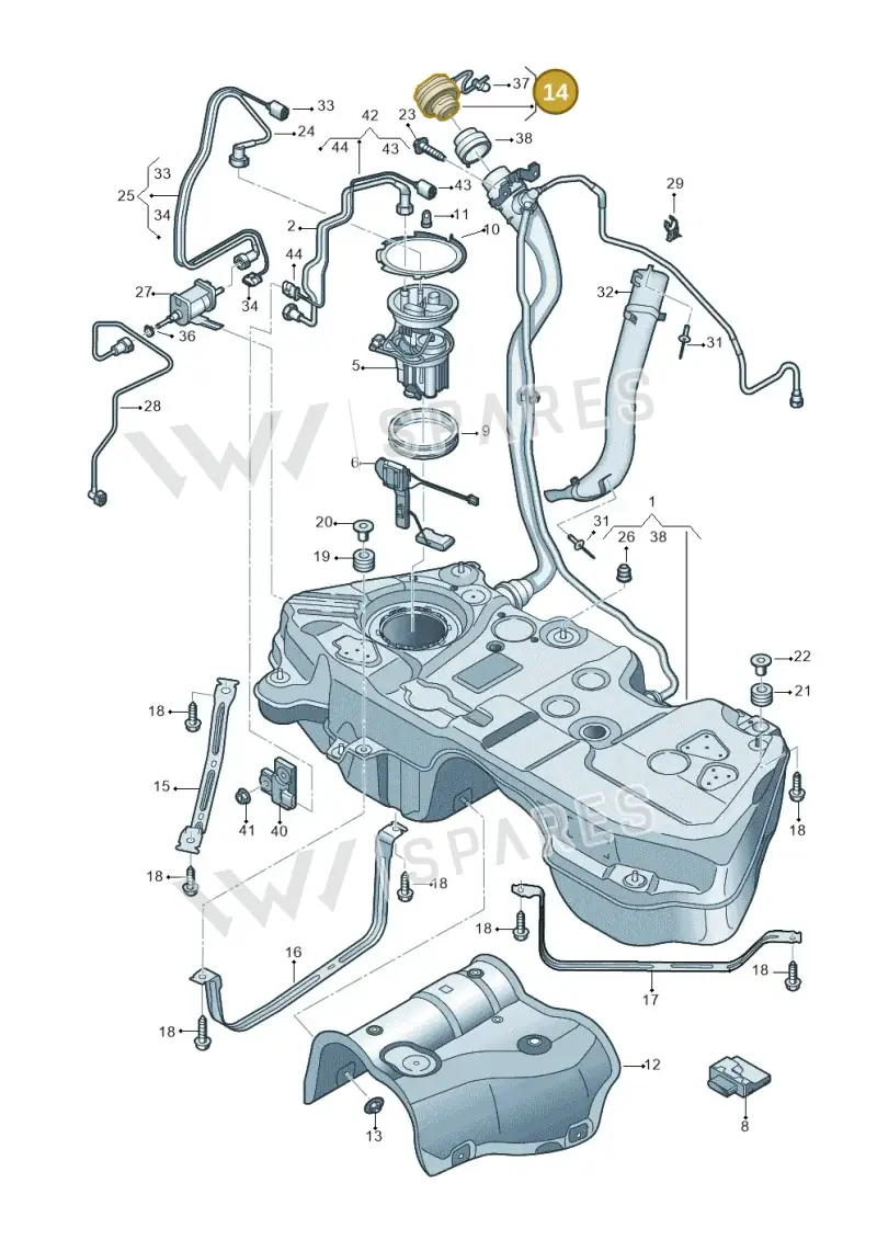5WA201550B — Audi Q5 (2016-2020) diagram 896201350, position 14