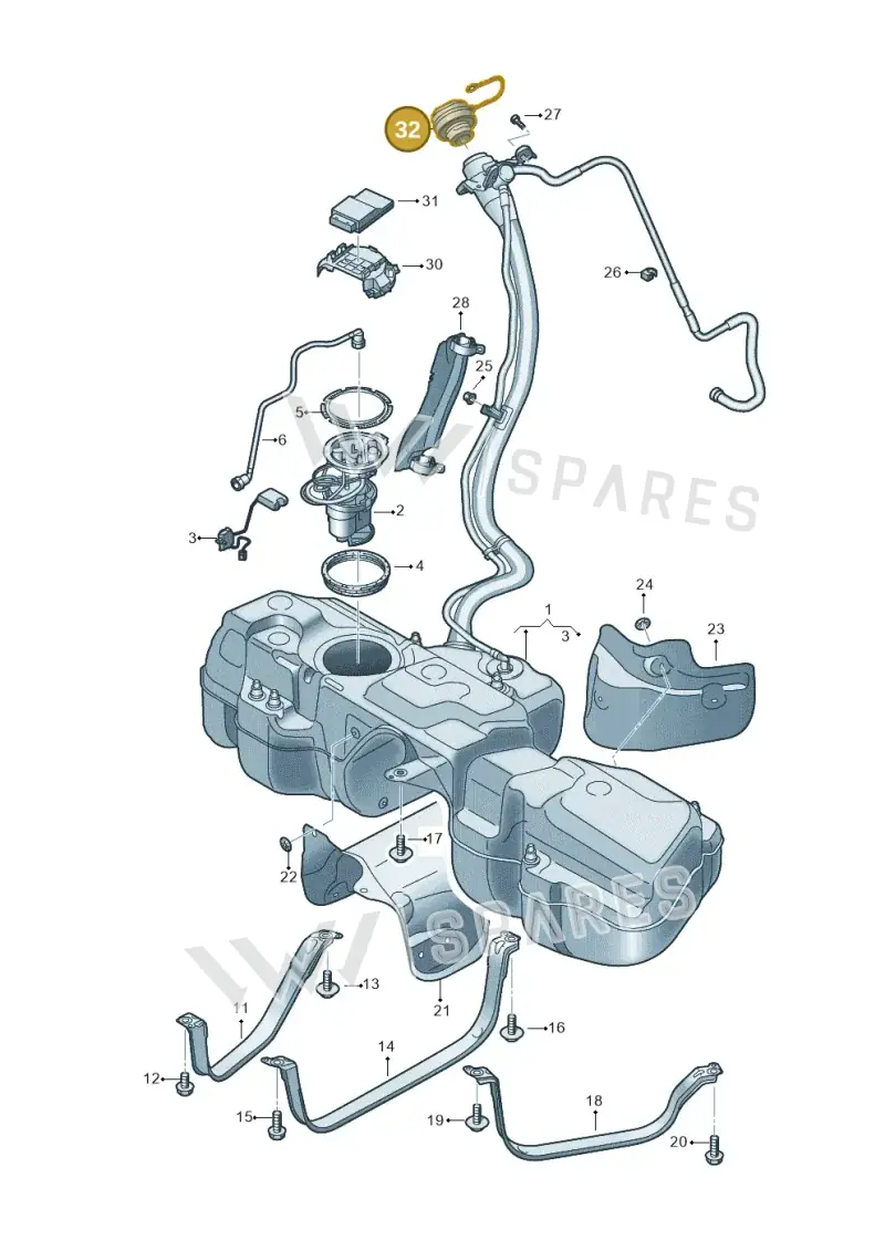 5WA201550BA — Audi RS Q8 Quattro (2019-) diagram 595201110, position 32