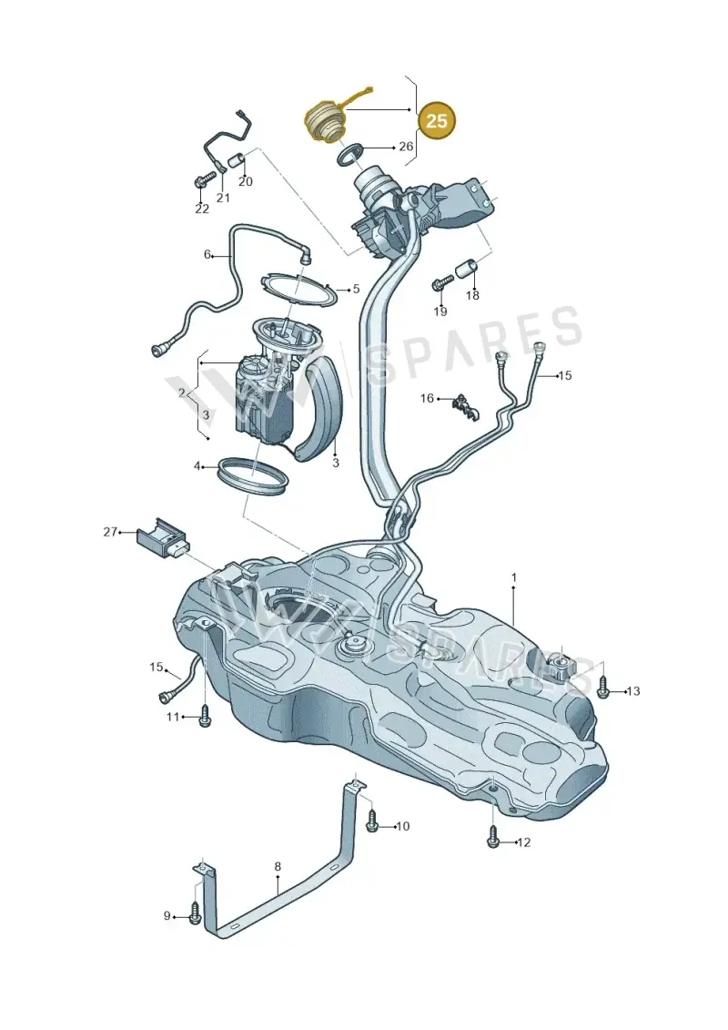5WA201550B — Audi A1 sportback 1.0 (2018-) diagram 592201000, position 25