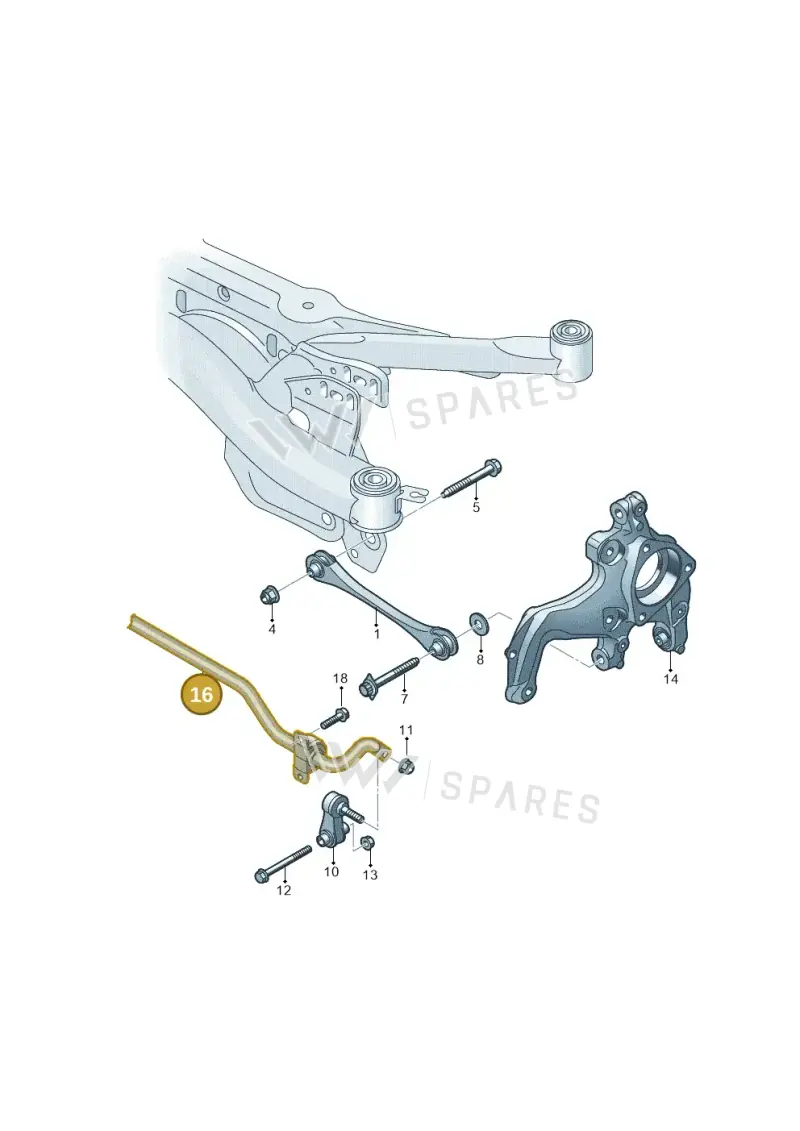 5WA511305L — Audi A3 Sportback (2019-2021) diagram 596501300, position 16