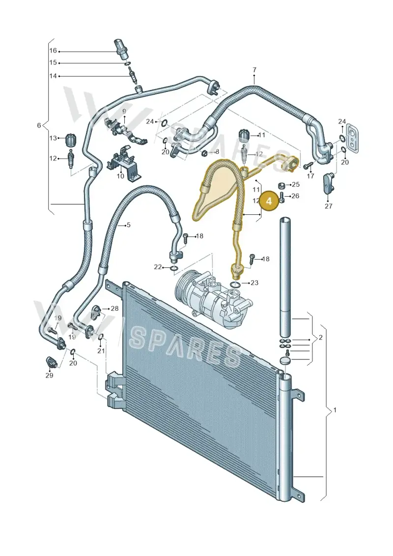 5WA816743B — Audi TTS Coupe 2.0 (2014-2023) diagram 850260400, position 4