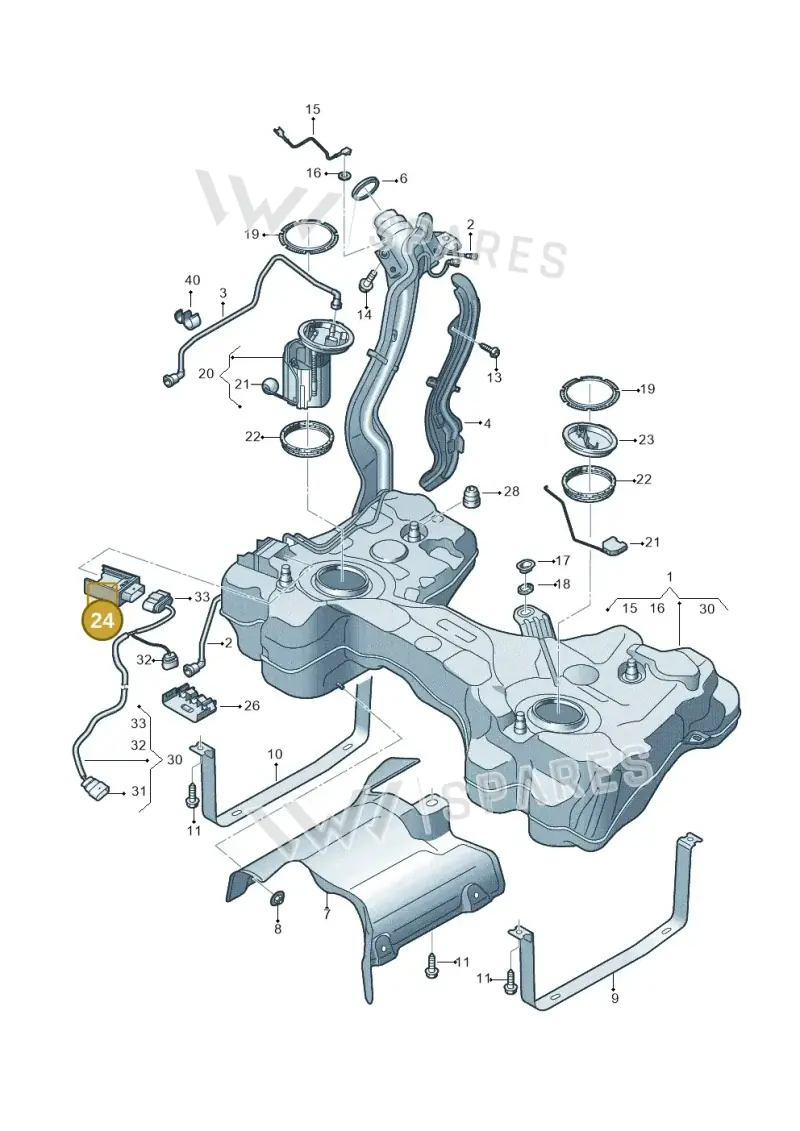 5WA906121 — Audi TTRS Coupe (2016-2023) diagram 898201200, position 24
