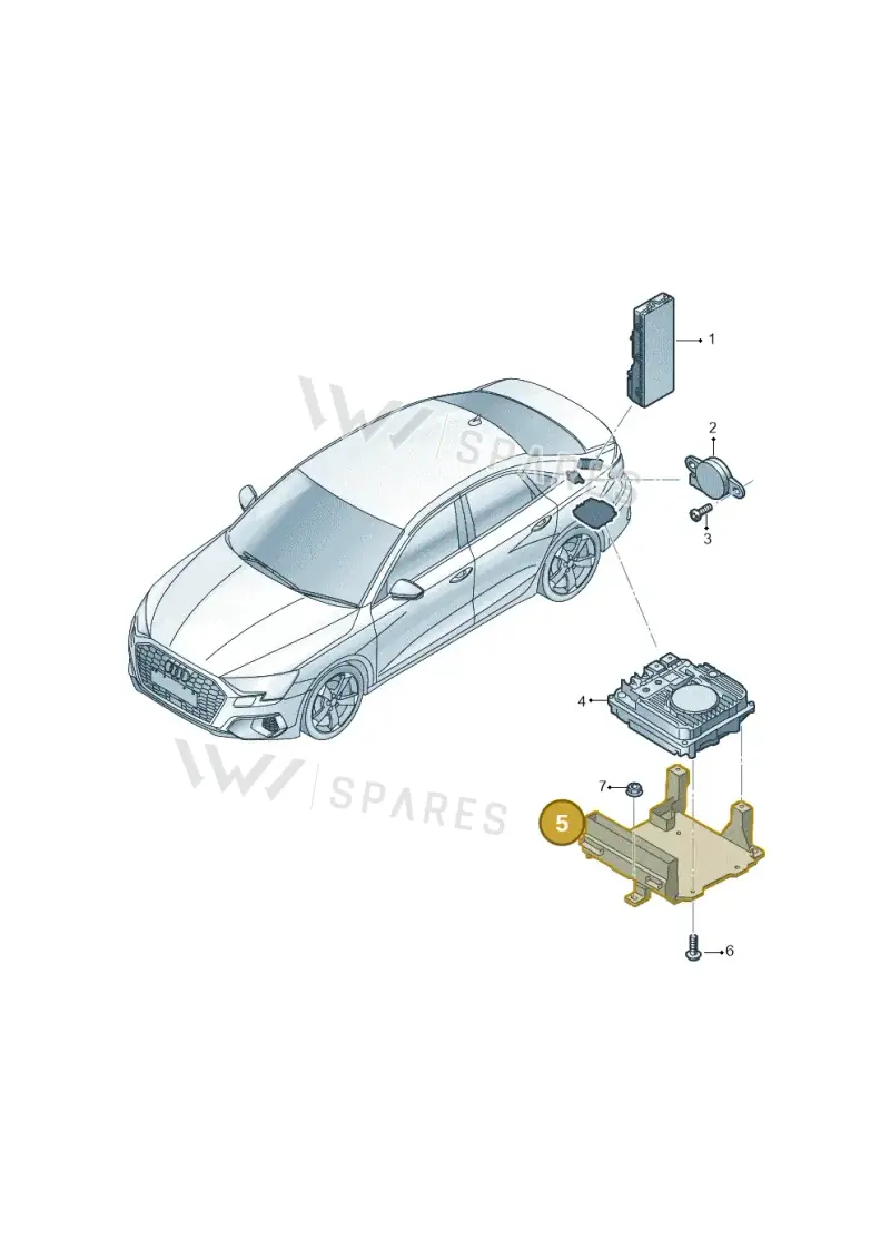 5WA907332 — Audi A3 Sportback (2019-2021) diagram 596959400, position 5