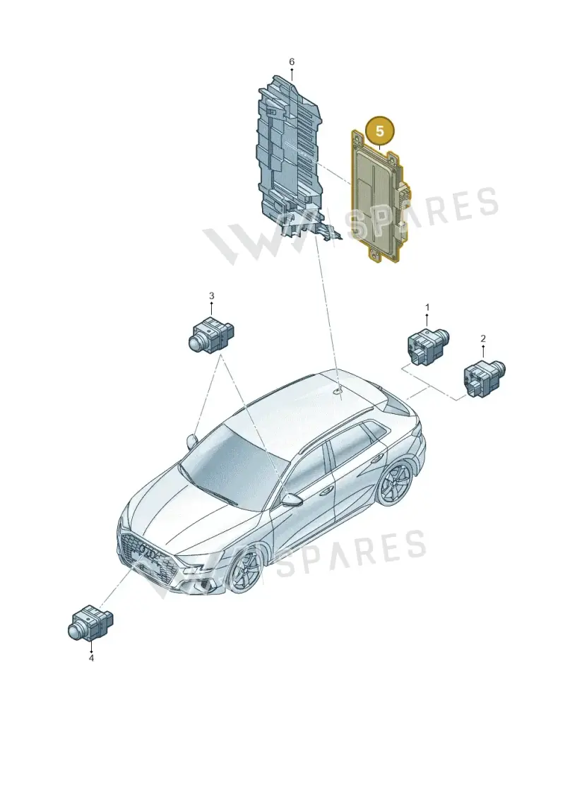 5WA907556E — Audi A3 Sportback (2019-2021) diagram 596907260, position 5