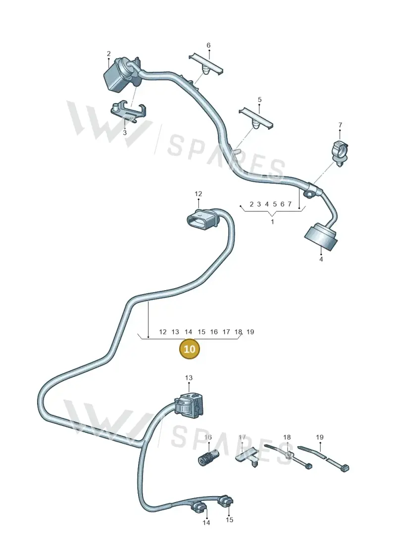 5WA971014 — Audi A3 Sportback (2019-2021) diagram 596972680, position 10