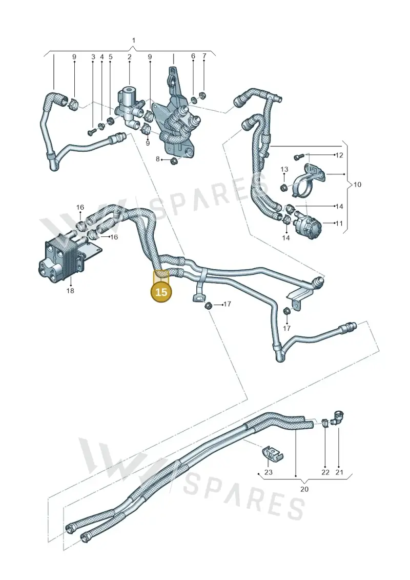 5WC819885B — Audi A3 Sportback (2019-2021) diagram 746819950, position 15