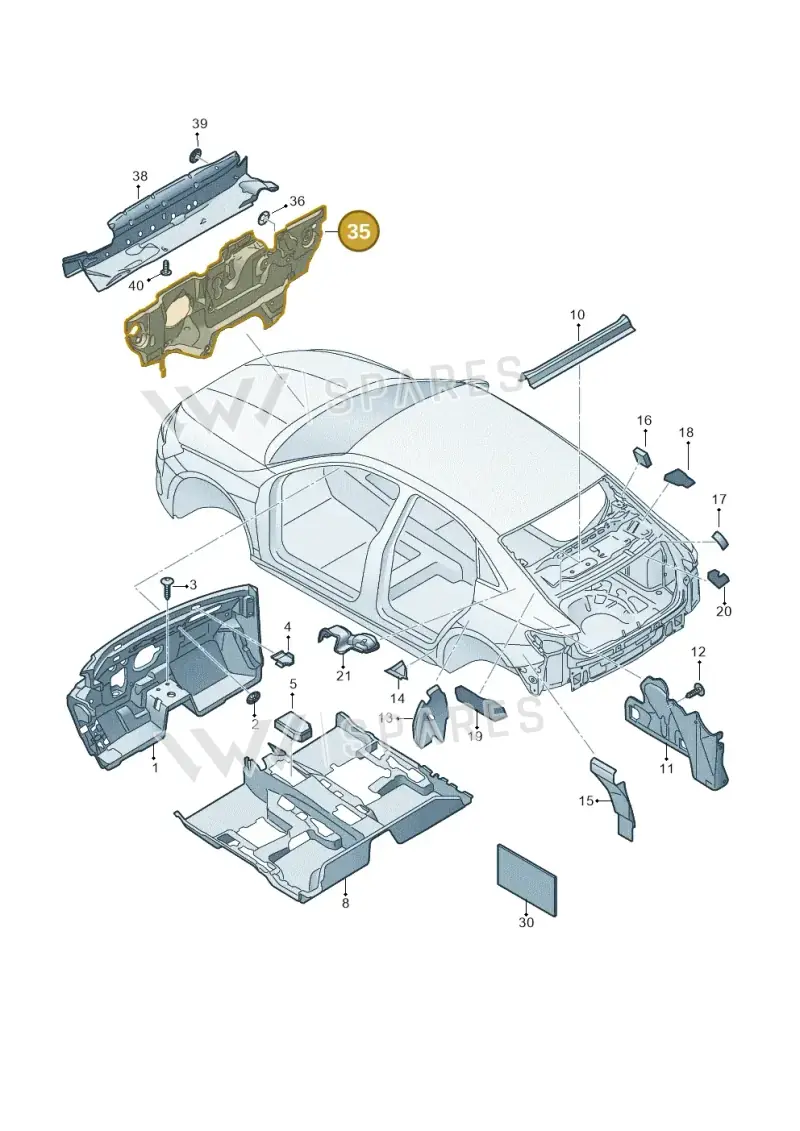 5WC863354 — Audi A3 Sportback (2019-2021) diagram 596863200, position 35