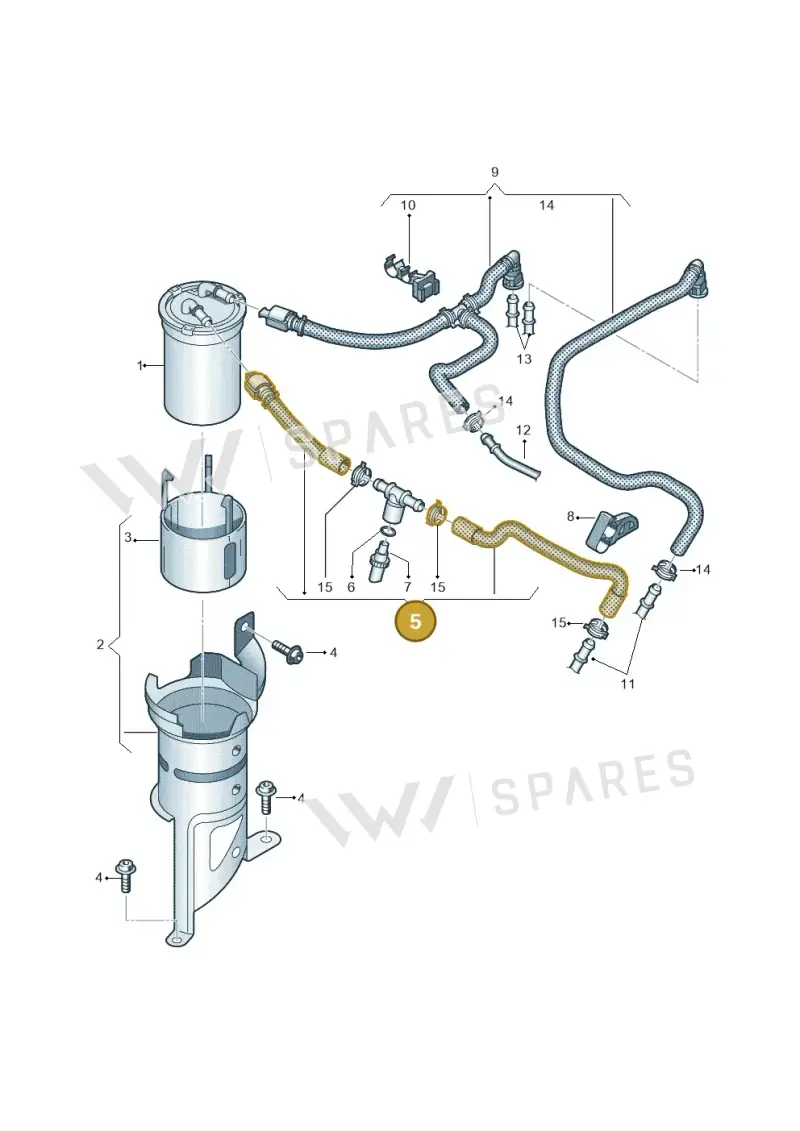 6C0130307 — Audi A1 Sportback (2014-2018) diagram 773127000, position 5