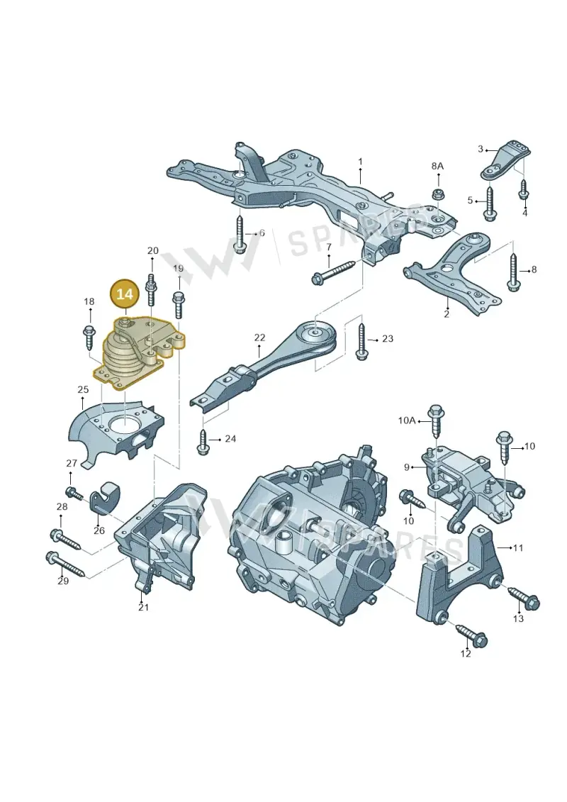 6C0199167C — Audi A1 Sportback (2014-2018) diagram 708199330, position 14