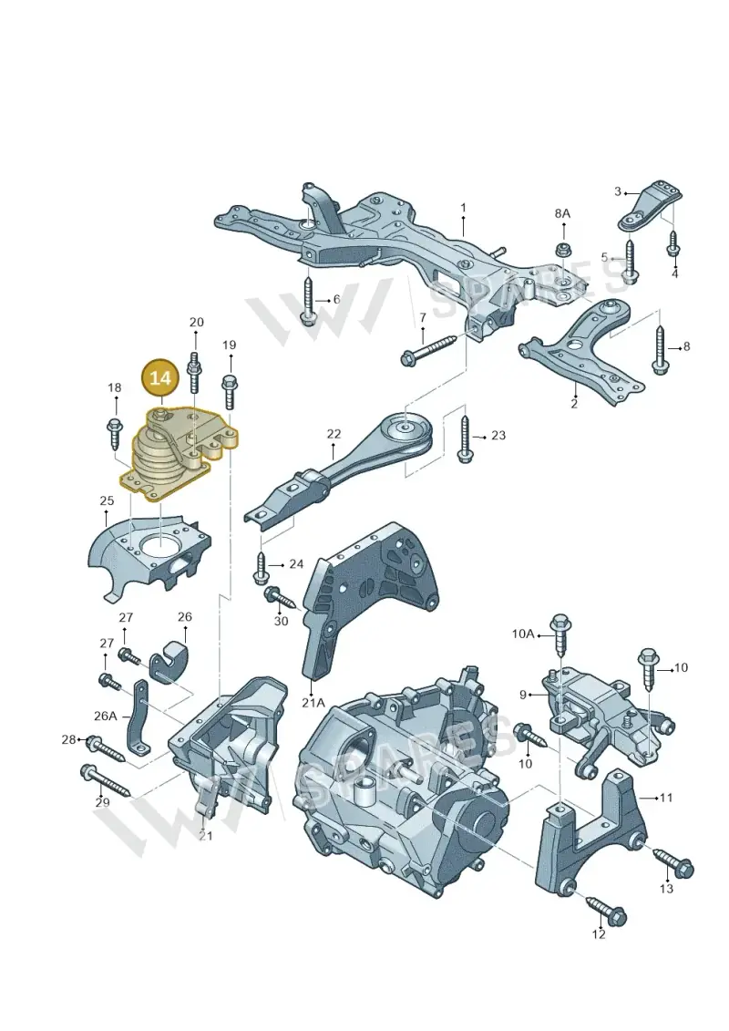 6C0199167C — Audi A1 Sportback (2014-2018) diagram 792199300, position 14