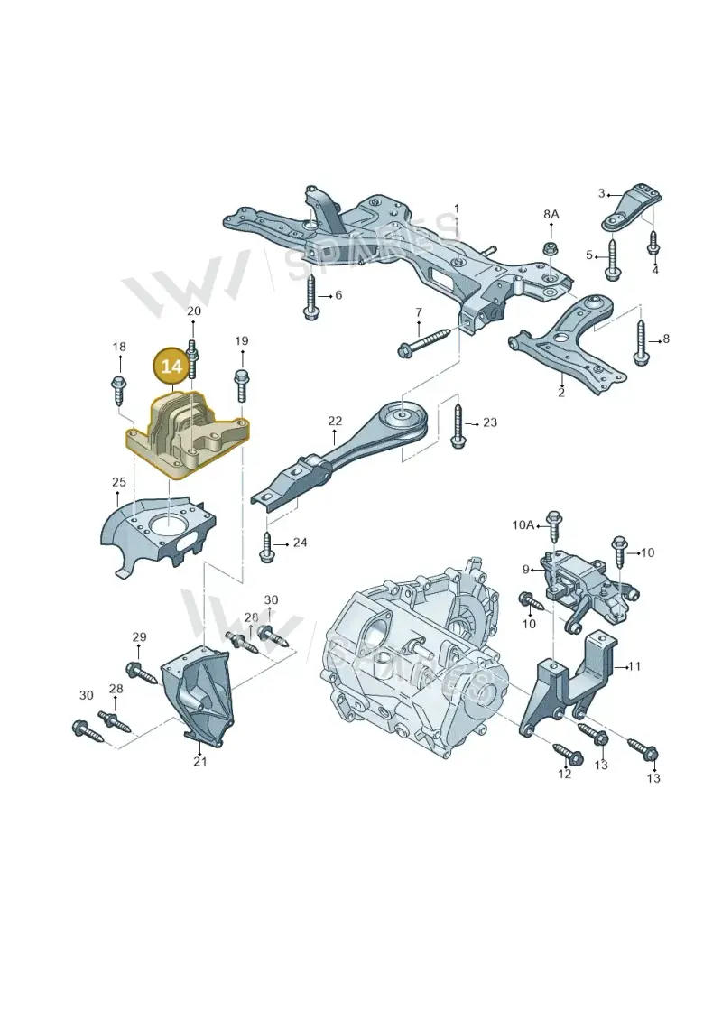 6C0199262A — Audi A1 Sportback (2014-2018) diagram 792199600, position 14