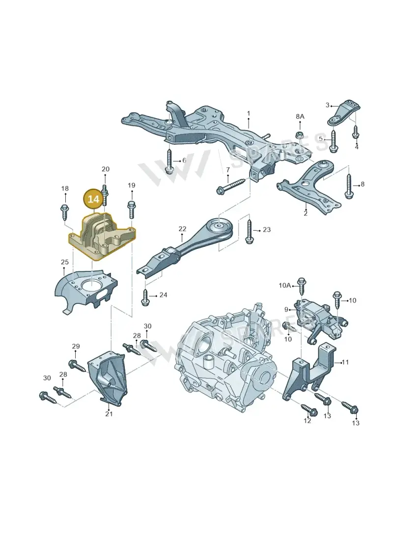 6C0199262B — Audi A1 Sportback (2014-2018) diagram 792199600, position 14