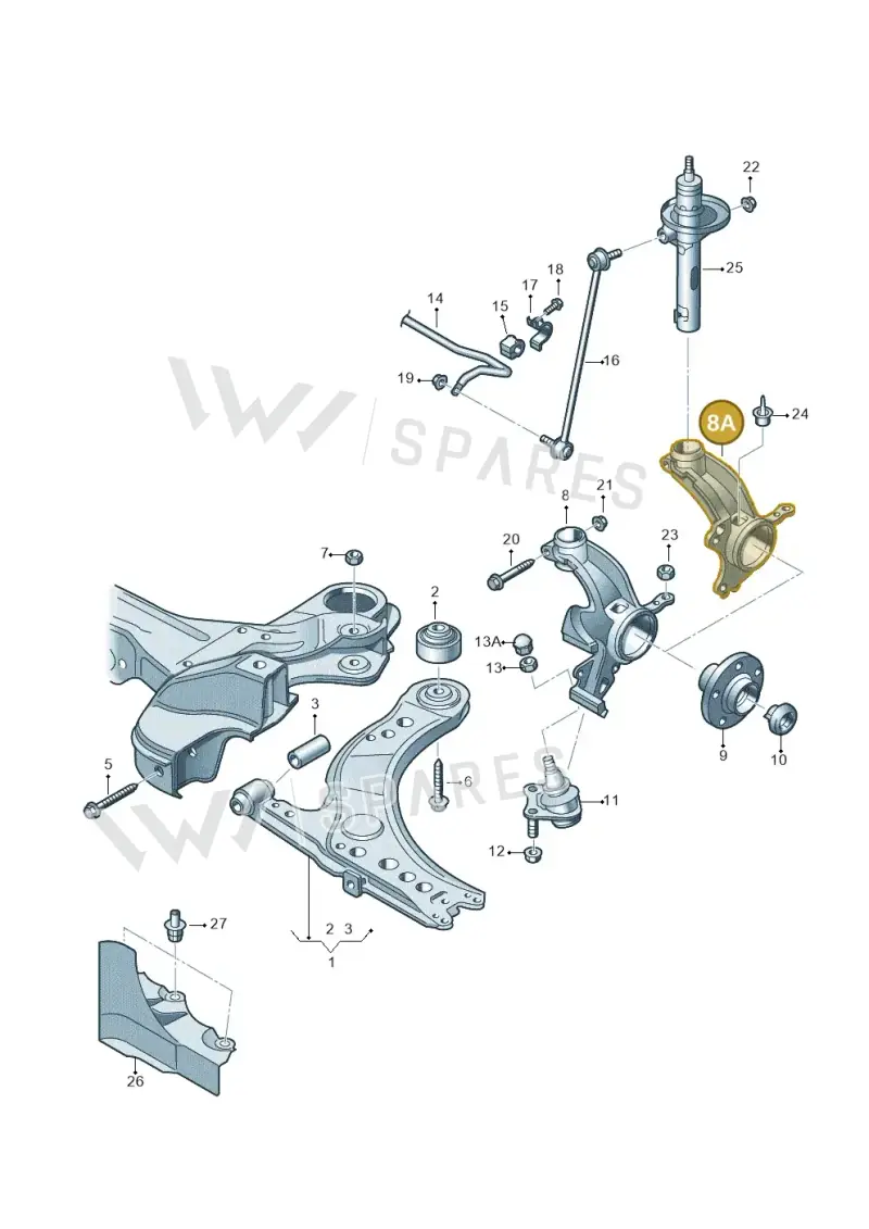 6C0407255A — Audi A1 Sportback (2014-2018) diagram 708407000, position 8A