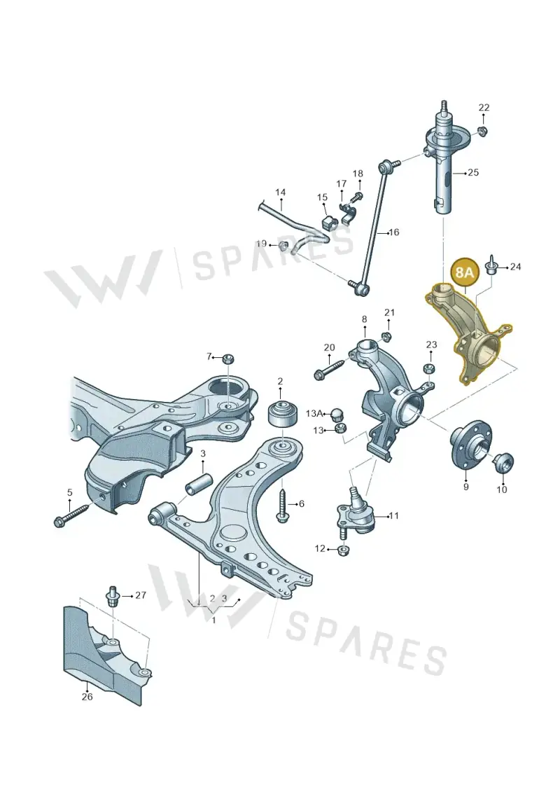 6C0407256A — Audi A1 Sportback (2014-2018) diagram 708407000, position 8A