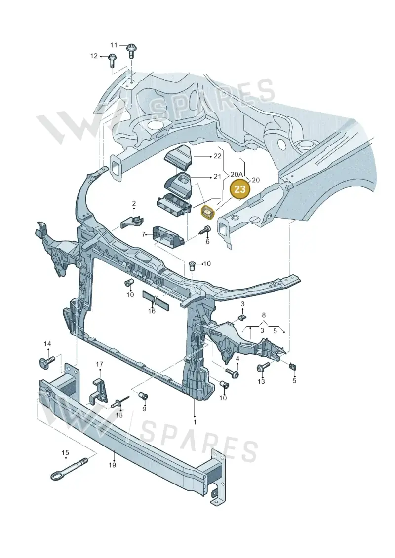 6C08055099B9 — Audi A1 Sportback (2014-2018) diagram 792805000, position 23