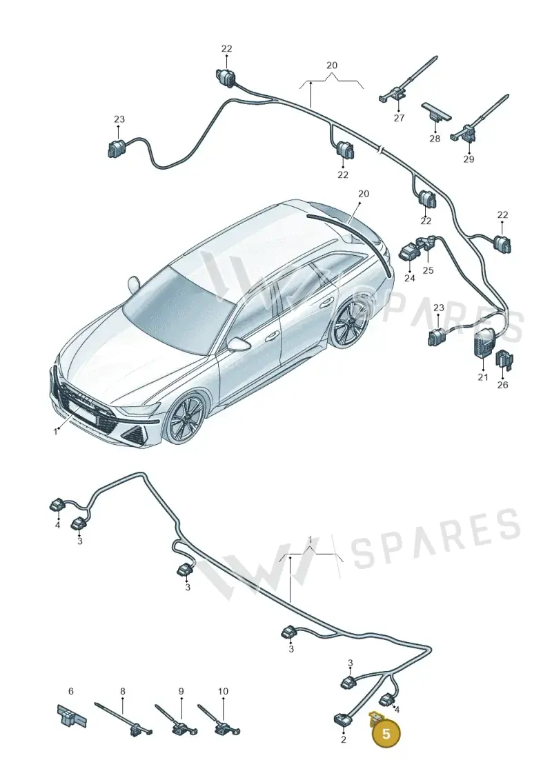 6C0919136 — Audi RS6 Avant (2019-) diagram 537972700, position 5