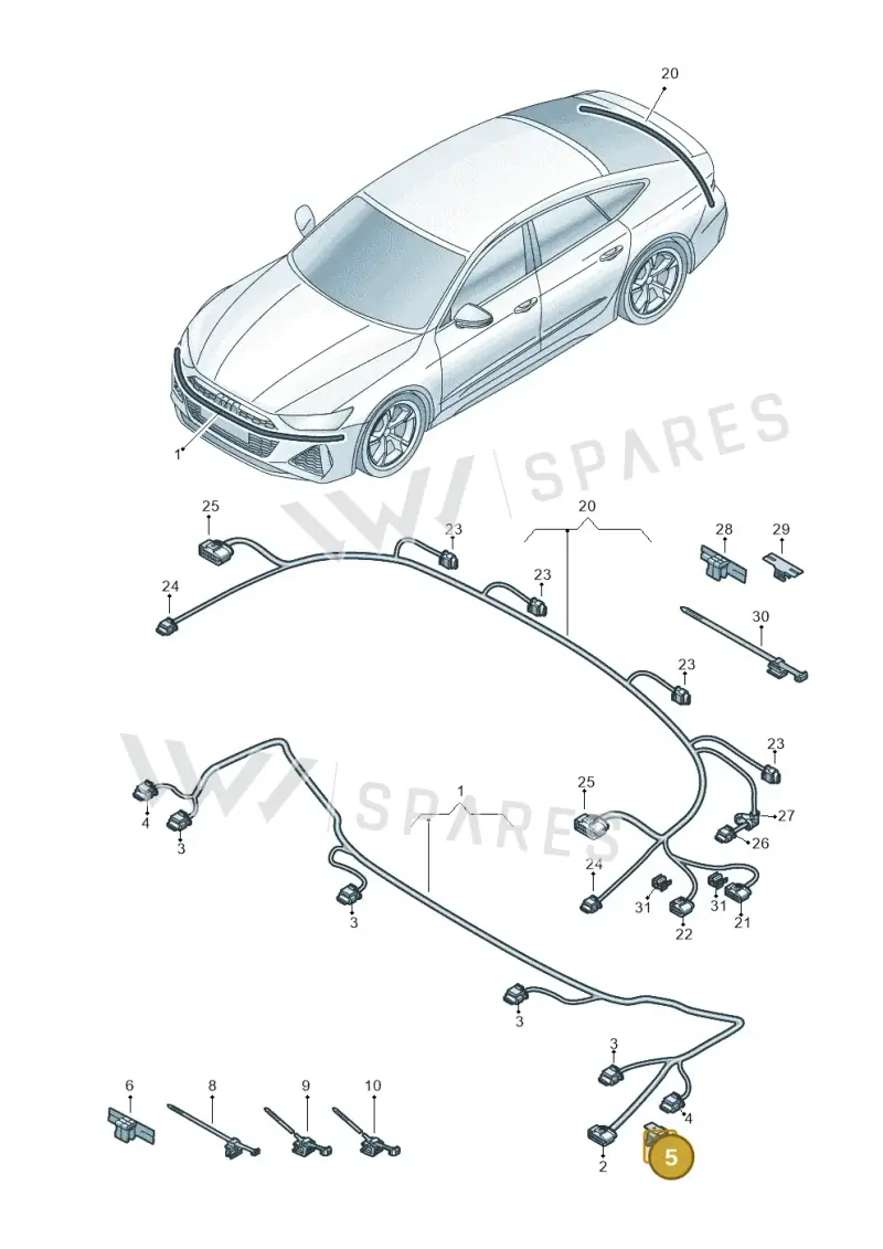 6C0919136 — Audi RS7 Sportback (2019-) diagram 538972700, position 5