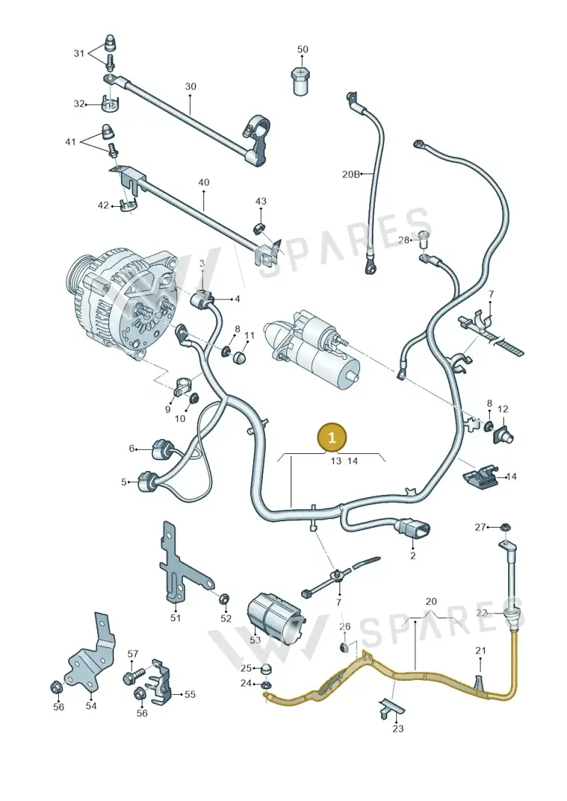6C0971349PC — Audi A1 Sportback (2014-2018) diagram 792972000, position 1