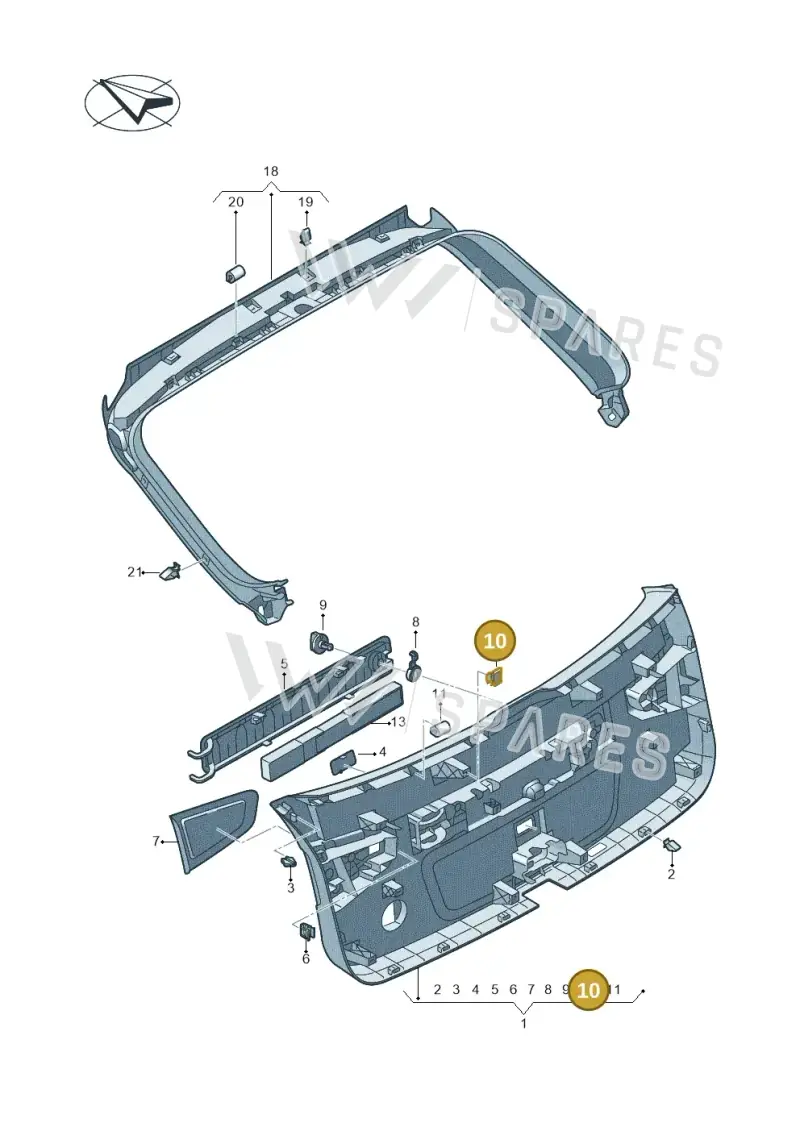 6K0867331B — Audi RS6 Avant (2019-) diagram 430867090, position 10